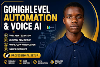 do gohighlevel automation, gohighlevel voice ai, vapi ai and custom CRM setup