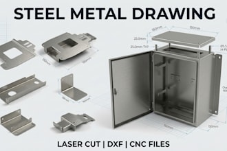 create steel metal fabrication drawings laser cut for engineers and fabricators