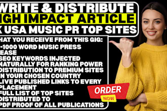 write music press release submit music pressrelease UK USA music PR distribution