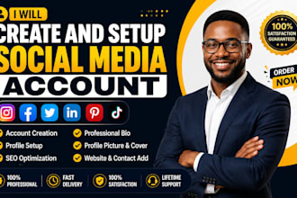 create and setup professional social media accounts for your business