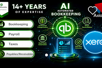 do accounting, bookkeeping in quickbooks online and tax filing for US and canada