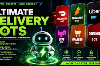 create doordash bot, instacart bot, uber bot, bot lyft, grabber bot, grubhub bot