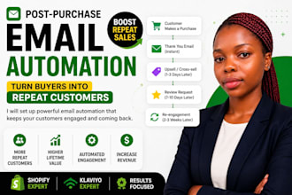 set up post purchase and repeat customer email automation