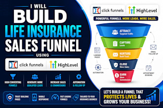 build life insurance sales funnel using clickfunnel and gohighlevel