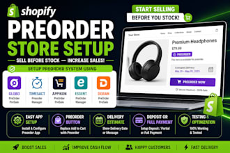 setup shopify preorder store using globo, timesact, appikon, essent or doran app