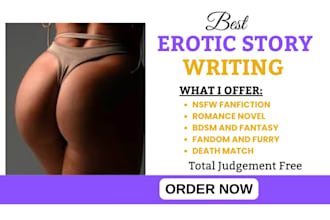 be nsfw fanfiction ghostwriter, erotic story, romance novel and bdsm erotica