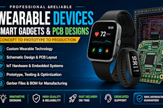 design wearable devices, smart gadgets, pcb layouts and iot embedded hardware sy