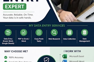 do accurate and fast data entry, copy paste, typing work