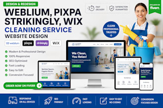 design and redesign pixpa weblium strikingly cleaning service website design