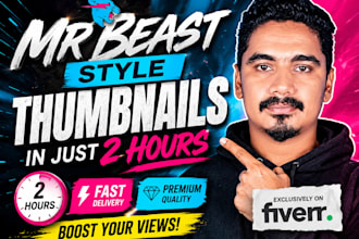 create mrbeast style youtube thumbnails in just 2 hours