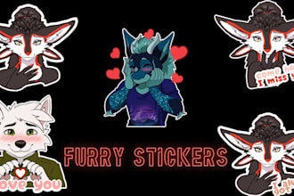 draw furry stickers, telegram stickers, discord and animated sticker pack