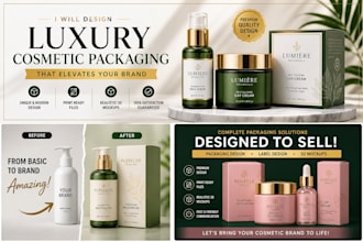 design luxury skincare packaging and high end cosmetic branding with 3d mockups