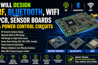 design rf, bluetooth, wifi pcb, sensor boards and power control circuits