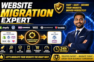 migrate wordpress, wix squarespace wordpress to shopify magento to shopify store