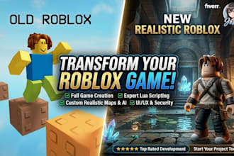 be your roblox developer, do roblox game development, lua scripter, map building