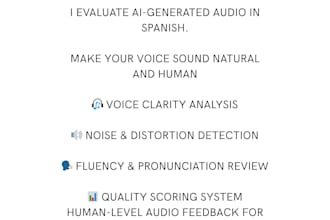 evaluate and review spanish audio quality for ai and content