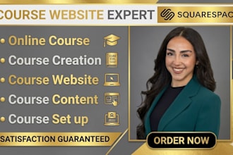 do online course creation and squarespace website course setup with landing page