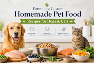 formulate custom homemade pet food recipes for dogs cats