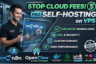 install n8n on your vps with docker nginx SSL certificate,custom domain openclaw