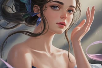 paint character illustrations in semi realistic art style