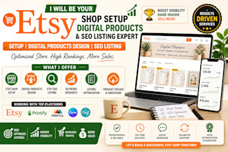 do etsy shop setup etsy digital products design etsy SEO listing for etsy shop