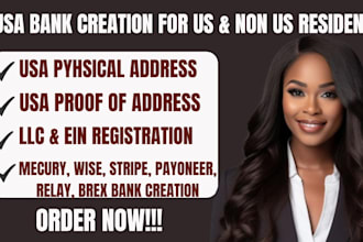 usa bank creation, usa physical address, proof of address for bank creation