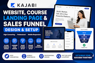 kajabi online course, landing page kajabi sales funnel design kajabi website