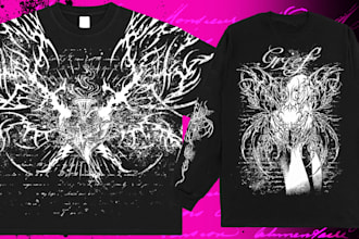 create grunge illustration for your apparel