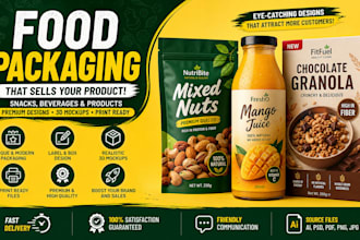 create eye catching snack and beverage packaging design using adobe illustrator