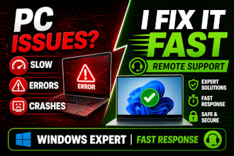 fix your PC issues remotely, hardware and software support