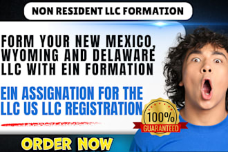 be your delaware, new mexico or wyoming registered agent, USA llc registration