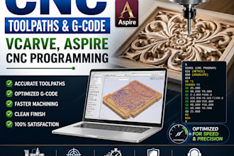 create cnc toolpaths, gcode, vcarve, aspire cnc programming