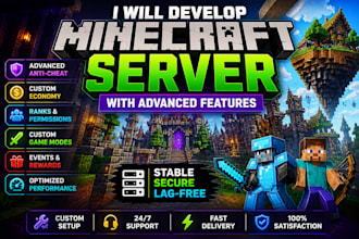 develop a minecraft server with advance features
