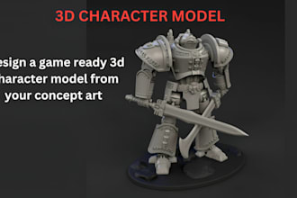 design a game ready 3d character model from your concept art