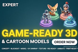 design a game ready 3d character model from your concept art