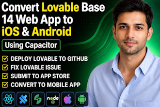 convert loveable ai website, base44, and rork apps to android and ios mobile app