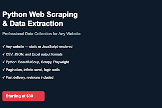 do python web scraping and data extraction for any website