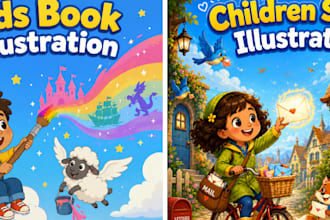 children story illustration and kids book illustration
