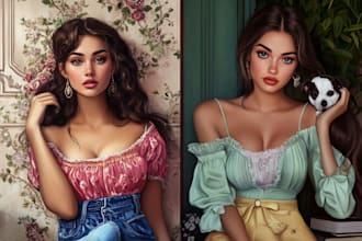 draw your character in semi realism style