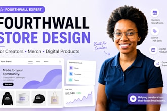 design fourth wall merch store set up for content creators, fourthwall website
