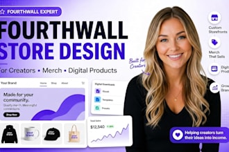 design fourth wall merch store set up for content creators, fourthwall website