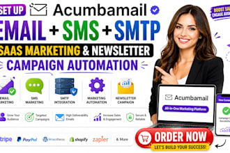 set up acumbamail email sms smtp saas marketing newsletter campaign automation