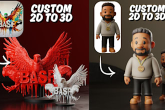 convert 2d image, logo, or photo to 3d model stl, obj, 3mf for 3d printing