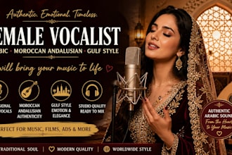 be your female vocalist for arabic, moroccan andalusian, and gulf style singing