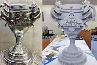 design custom 3d trophy, award, medal model for 3d printing or rendering