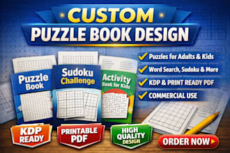 design puzzle books, word search, sudoku, and activity books for KDP