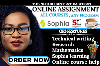 do sophia learning, online course help, studycom, straighterline, assigned tasks