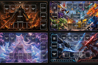 design custom tcg playmat for anime, pokemon, yugioh, mtg, playing card game