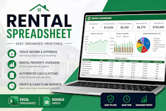 create custom rental property management excel, google sheet template tracker