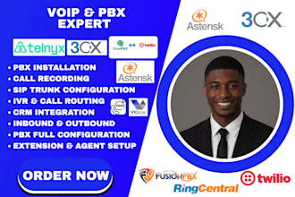 set up voip cloud pbx, asterisk 3cx ghl ringcentral ivr vapi ai twillo a2p 10dlc